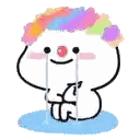 Crying Clown In Puddle Sticker