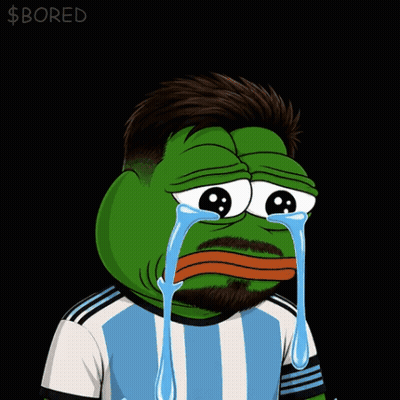 Crying Frog Saying $ Bored GIF