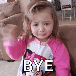 Crying Girl Toddler Byeeee GIF