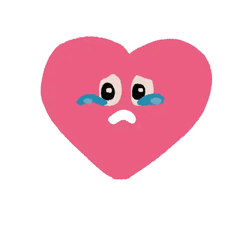 Crying Heart With Tears Sticker