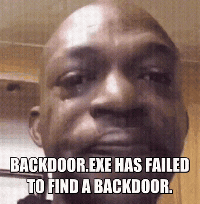 Crying Man Backdoor.exe Has Failed To Find A Backdoor GIF