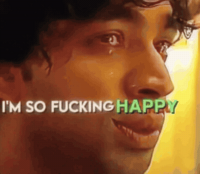 Crying Man Saying I'm So Fucking Happy GIF