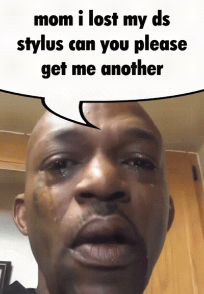 Crying Man Saying Mom I Lost My DS Stylus Can You Please Get Me Another GIF