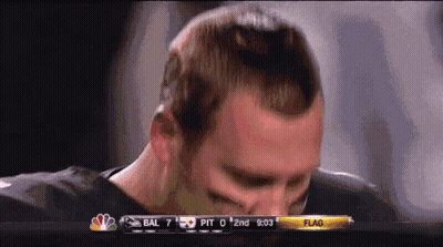 Crying Man Watching BAL Vs Pittsburgh Football On NBC GIF