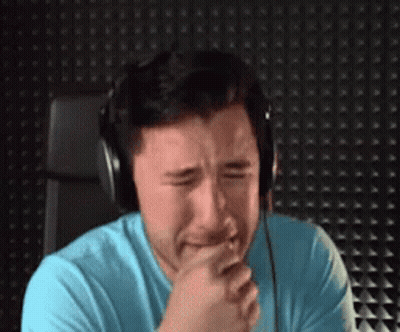 Crying Man With Blue Shirt And Headphones GIF