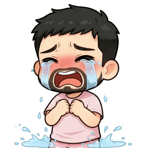Crying Man With Tears Sticker