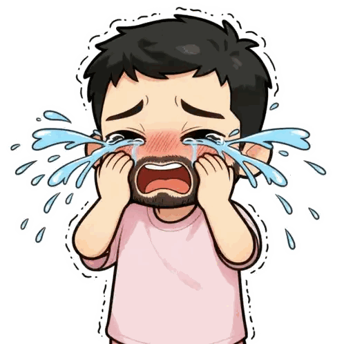 Crying Man With Tears Sticker