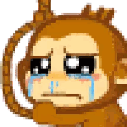 Crying Monkey Pixel Art Sticker