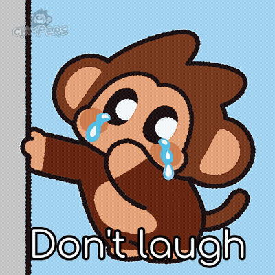 Crying Monkey Saying Don't Laugh GIF