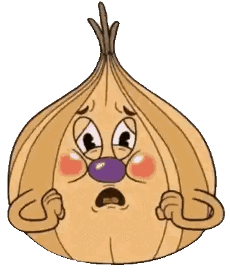 Crying Onion With Heart On Mouth Sticker