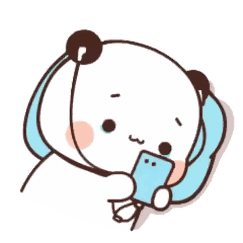 Crying Panda Holding Cell Phone With Headphones Sticker