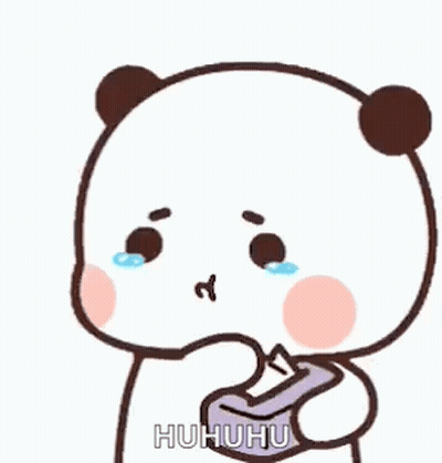 Crying Panda Holding Tissues GIF