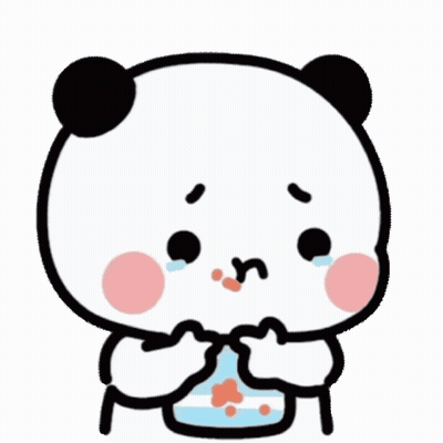 Crying Panda Holding Water Bottle GIF