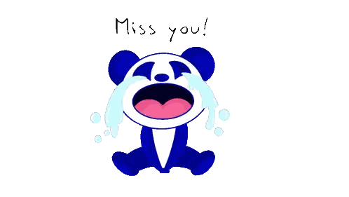 Crying Panda Miss You Sticker