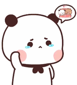 Crying Panda Thinking About Cats Sleeping On Bed Sticker