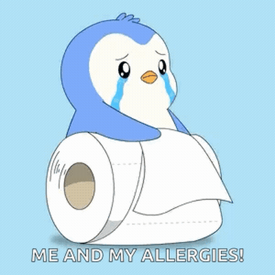 Crying Penguin Sitting On Toilet Paper GIF