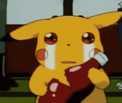Crying Pikachu Holding Red Object GIF