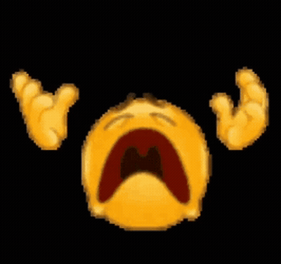 Crying Pixel Smiley Face With Hands Behind GIF