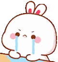 Crying Rabbit With Tears Sticker
