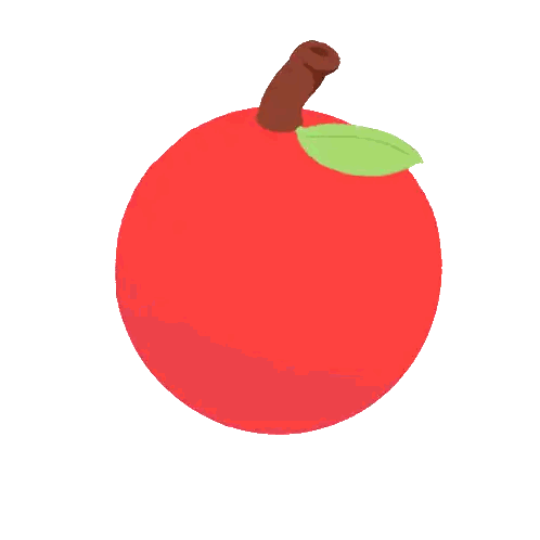 Crying Red Apple With Blue Wings Sticker