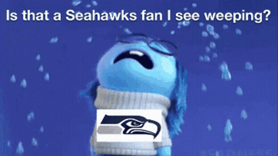 Crying Seahawks Fan With Seahawk Shirt GIF