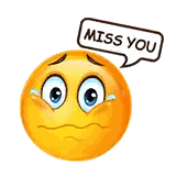 Crying Smiley With Miss You Bubble Sticker