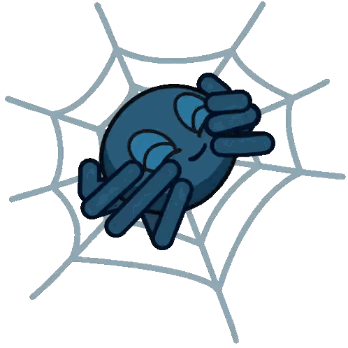 Crying Spider On Web Sticker