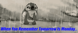 Crying Stich In Rainy Monday GIF
