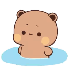 Crying Teddy Bear In Water Sticker