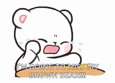 Crying Teddy Bear Says I'm Going To Miss My Brown Bear GIF
