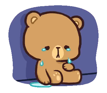 Crying Teddy Bear Sticker