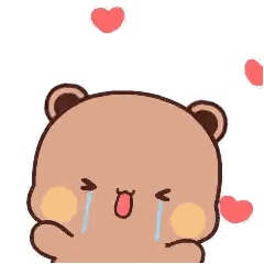Crying Teddy Bear With Hearts Sticker
