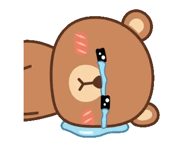 Crying Teddy Bear With Tears Sticker