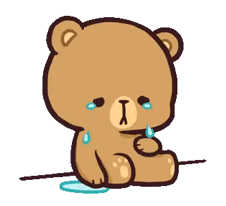 Crying Teddy Bear Sticker