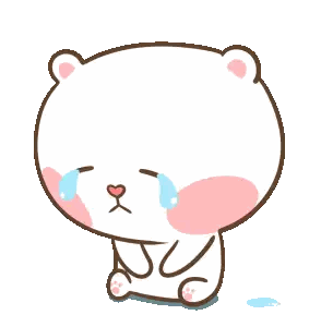 Crying White Bear With Pink Cheeks Sticker