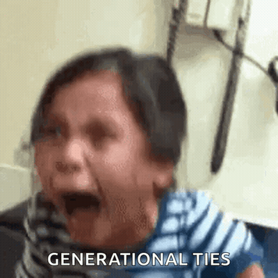 Crying Woman With Generational Ties Text GIF