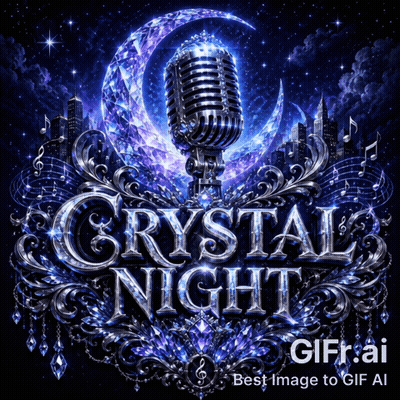 Crystal Night Poster With Microphone GIF