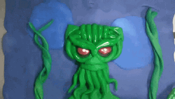 Cthulhu Green Ocean Creature Stop Motion Animation GIF