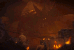 Cthulhu Silhouette Glimmering Lightning Strike GIF