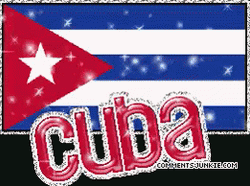 Cuba Flag Text Glitter