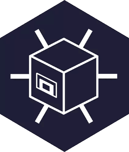 Cube Icon With Square Center Sticker