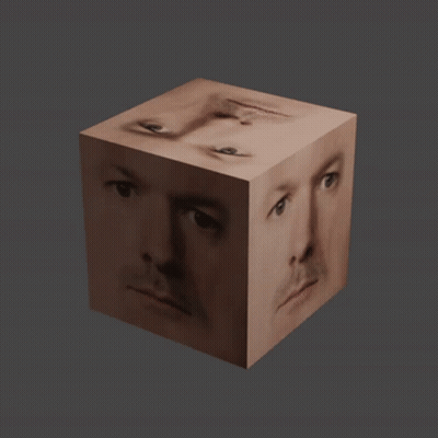 Cube With Man's Face GIF