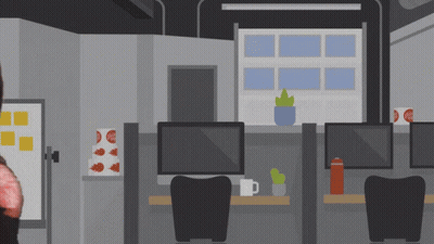 Cubicle With Sign Saying Free GIF