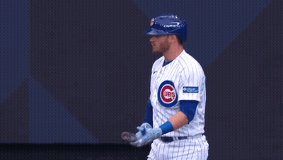 Cubs Baseball Player In Front Of Chevrolet Logo GIF
