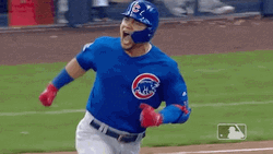 Cubs Player Wilson Contreras Running And Screaming After Win GIF
