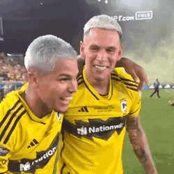 Cucho Hernandez And Teammate Embracing GIF