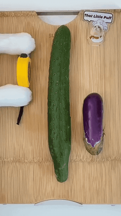 Cucumber And Purple Eggplant With That Little Puff Sticker GIF
