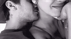 Cuddle Couple Neck Kisses GIF