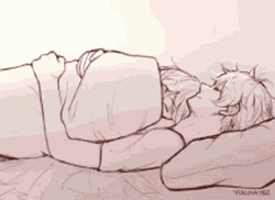 Cuddles Anime Couple Sketch GIF