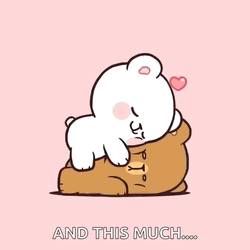 Cuddling Milk And Mocha Bear And This Much GIF